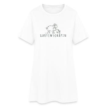Gartenschäfin Minimalistisches Schaf mit Gießkanne - Frauen T-Shirt-Kleid - Weiß - Vorne