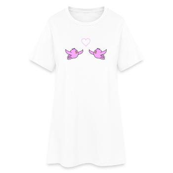 birds_in_love - Robe T-shirt Femme - blanc - Devant