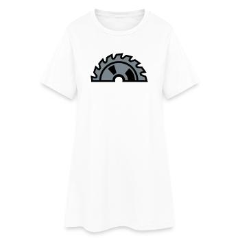 Kreissaegeblatt Halb Logo - Frauen T-Shirt-Kleid - Weiß - Vorne
