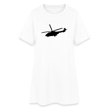 hélicoptère - Robe T-shirt Femme - blanc - Devant