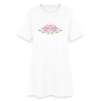 Grande fleur de lotus. Yoga. - Robe T-shirt Femme - blanc - Devant