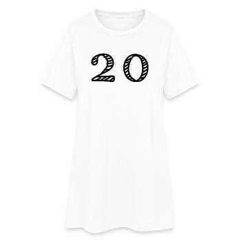 20. 20 ANS. 20e ANNIVERSAIRE. ANNIVERSAIRE 20 ANS. - Robe T-shirt Femme - blanc - Devant