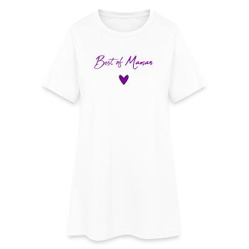 MUTTERTAG. HERZ. ALLES GUTE ZUM GEBURTSTAG. MAMA - Frauen T-Shirt-Kleid - Weiß - Vorne