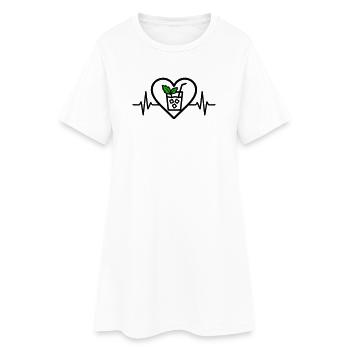 Mojito Coeur Cocktail Menthe Verre Été - Robe T-shirt Femme - blanc - Devant