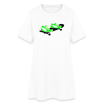 Skateboard - Robe T-shirt Femme - blanc - Devant