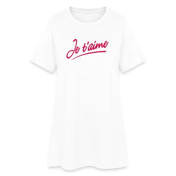 Je t'aime - Frauen T-Shirt-Kleid - Weiß - Vorne