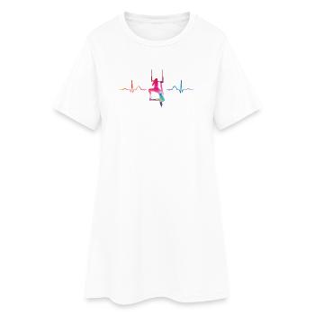 Aerialist Hearbeat EKG Cloud Swing Trapez - Frauen T-Shirt-Kleid - Weiß - Vorne