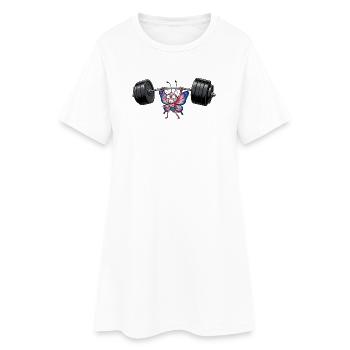 Papillon fort à la salle de sport - Robe T-shirt Femme - blanc - Devant