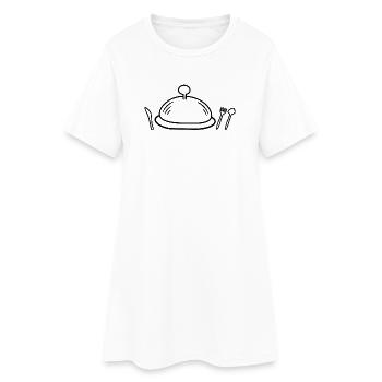 Ich esse, also bin ich - Frauen T-Shirt-Kleid - Weiß - Vorne