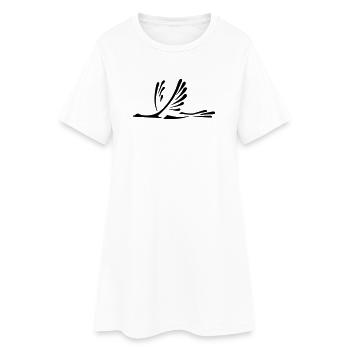 Vogel - Frauen T-Shirt-Kleid - Weiß - Vorne