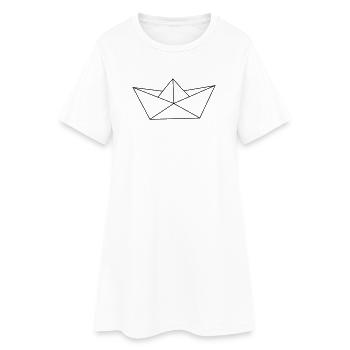 Papierschiff - Frauen T-Shirt-Kleid - Weiß - Vorne
