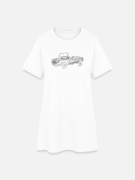 Der Mehari - Frauen T-Shirt-Kleid - Weiß