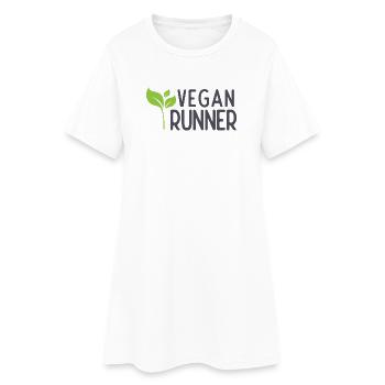 Coureur végétalien - Robe T-shirt Femme - blanc - Devant