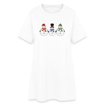 Bonhommes de neige L’hiver est arrivé - Robe T-shirt Femme - blanc - Devant