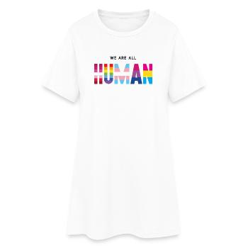 Pride Month LGBT - Wir sind alle Menschen - Frauen T-Shirt-Kleid - Weiß - Vorne