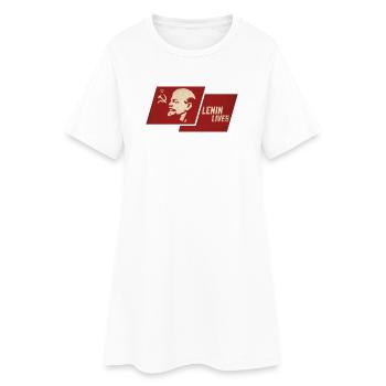 Lenin Lives Flag - Robe T-shirt Femme - blanc - Devant