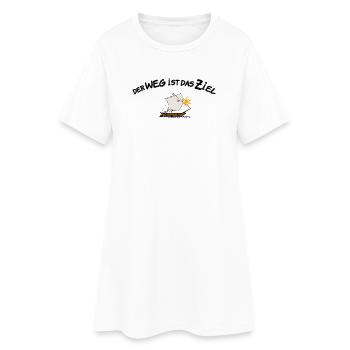 Segeln - Meer - Der Weg ist das Ziel - Auszeit - Frauen T-Shirt-Kleid - Weiß - Vorne