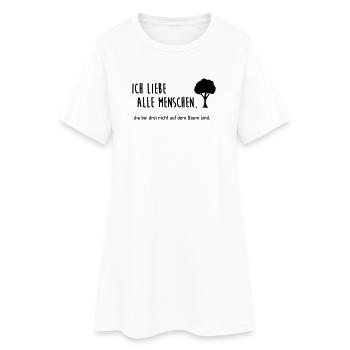 bei drei nicht auf dem Baum - Frauen T-Shirt-Kleid - Weiß - Vorne