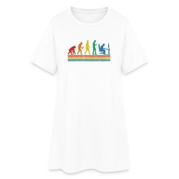 Évolution arc-en-ciel au bureau - Robe T-shirt Femme - blanc - Devant