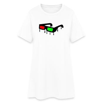 3d_brille2 - Robe T-shirt Femme - blanc - Devant