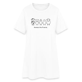 Les animaux sont des amis Droits véganes des animaux - Robe T-shirt Femme - blanc - Devant