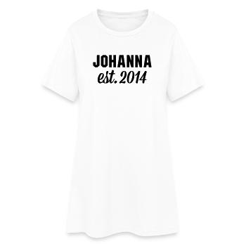 Johanna est 2014 - Frauen T-Shirt-Kleid - Weiß - Vorne