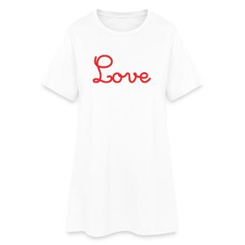 JE T'AIME. LOVE. COUPLE. JUST MARRIED. EVJF - Robe T-shirt Femme - blanc - Devant