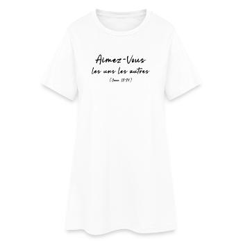 Love One Another (John 13:34) - Women’s T-Shirt Dress - white - Front