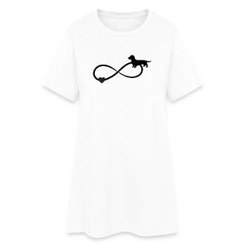 Teckel aux cheveux durs Teckel Infinity - Robe T-shirt Femme - blanc - Devant