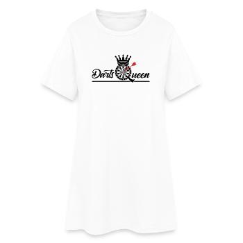 Darts Queen - Frauen T-Shirt-Kleid - Weiß - Vorne