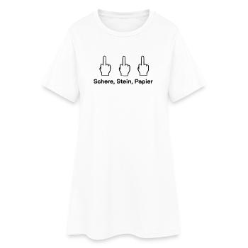 Schere Stein Papier - Frauen T-Shirt-Kleid - Weiß - Vorne