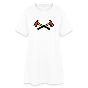 Logo des pompiers croisés - Robe T-shirt Femme - blanc - Devant