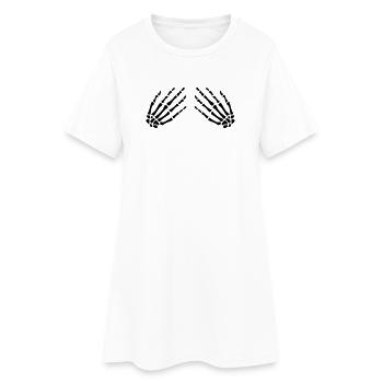 skelet_hand_vector - Frauen T-Shirt-Kleid - Weiß - Vorne