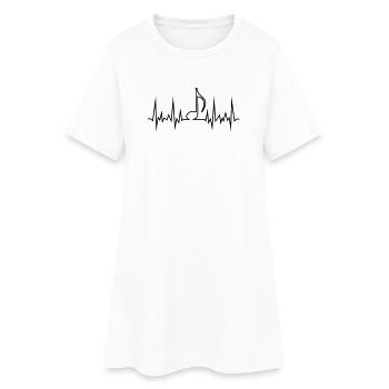 wave_note - Frauen T-Shirt-Kleid - Weiß - Vorne