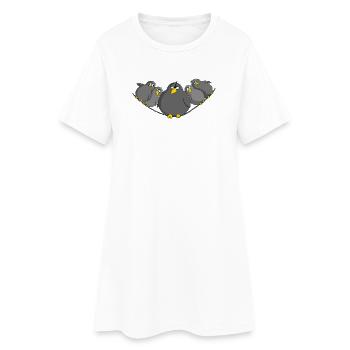 Oiseau gras et drôle - Robe T-shirt Femme - blanc - Devant