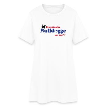 Französische Bulldogge Logo - Frauen T-Shirt-Kleid - Weiß - Vorne