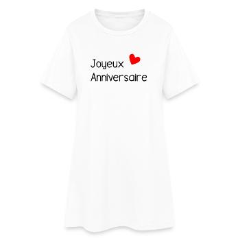 ALLES GUTE ZUM GEBURTSTAG. ALLES GUTE ZUM GEBURTSTAG. JAHRESTAG. - Frauen T-Shirt-Kleid - Weiß - Vorne