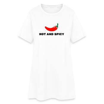 Hot and spicy - Robe T-shirt Femme - blanc - Devant