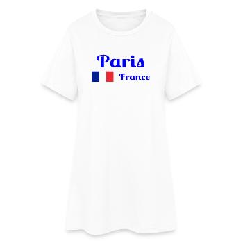 Paris, France- Imprimés élégants - Robe T-shirt Femme - blanc - Devant