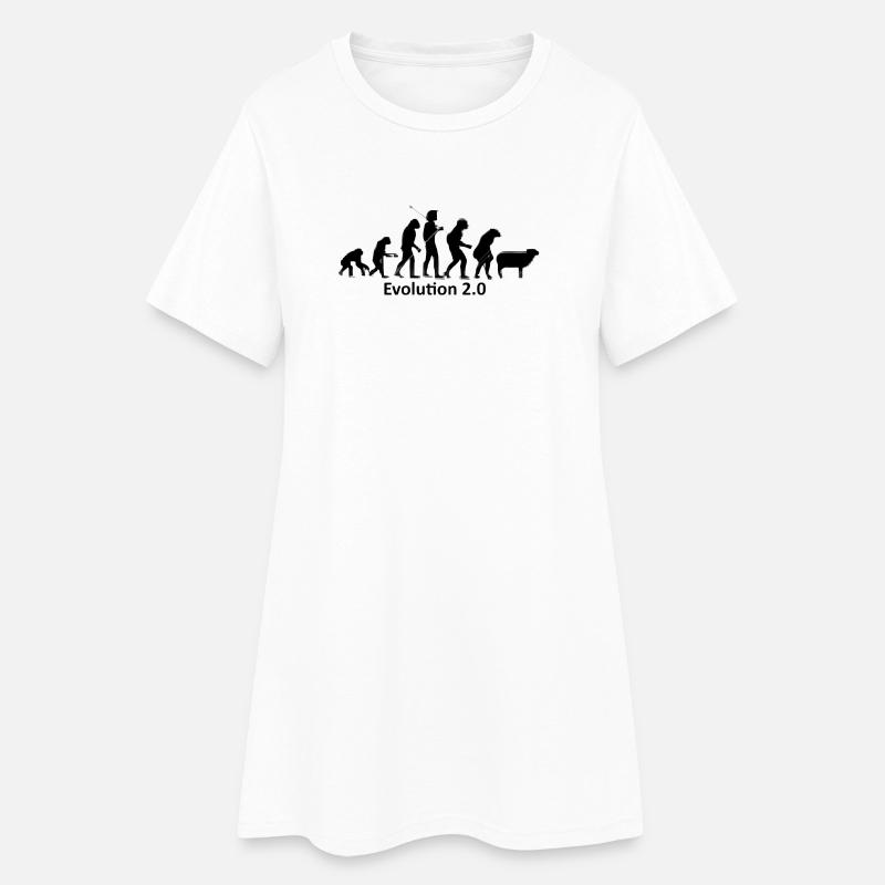 Human evolution in silhouette - Women’s T-Shirt Dress - white