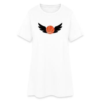 Basketball / Basketball / Basktet-Ball / Sport - Frauen T-Shirt-Kleid - Weiß - Vorne