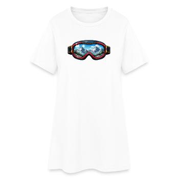 Paysage des lunettes de ski - Robe T-shirt Femme - blanc - Devant