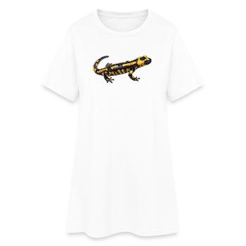 Feuersalamander design - Frauen T-Shirt-Kleid - Weiß - Vorne