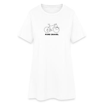 Reine Gravel Bike Kaffeelinien-Kunst - Frauen T-Shirt-Kleid - Weiß - Vorne