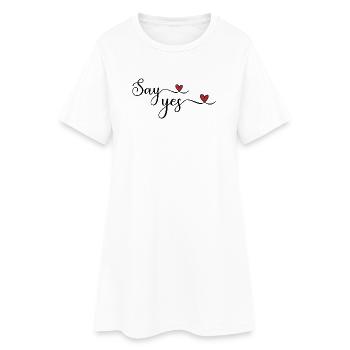 Sag ja - Robe T-shirt Femme - blanc - Devant