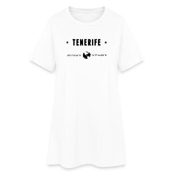 Tenerife Espagne Coordonnées GPS Globe - Robe T-shirt Femme - blanc - Devant