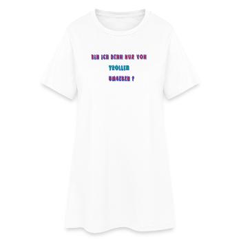 Bin_ich_denn - Frauen T-Shirt-Kleid - Weiß - Vorne