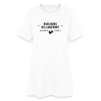 Boulogne Billancourt GPS Coordinates Globe - Women’s T-Shirt Dress - white - Front