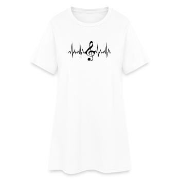 wavenotenschluessel - Women’s T-Shirt Dress - white - Front