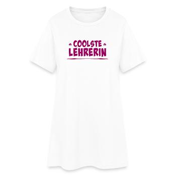 coolste lehrerin - Frauen T-Shirt-Kleid - Weiß - Vorne
